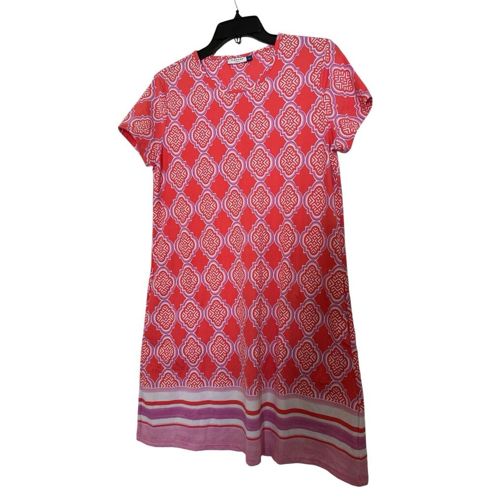 Cabana Life Dress Womens Size SCoral Pink Shift Beach Resort Stretch UPF Pockets